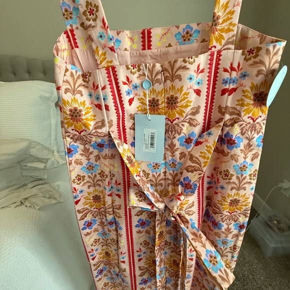 Hill House Pink Floral Midi Dress with Blue and Yellow Accents - Picture 5 of 5